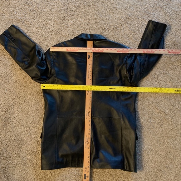 City Jones New York NY Mens Genuine Leather Blazer Sport Coat Jacket Black 40R - Picture 7 of 11